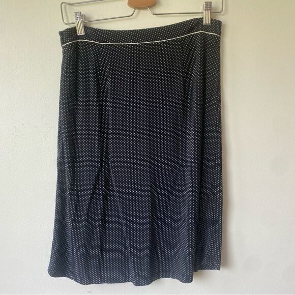 Vintage Ann Taylor size 6 black/white polka dot skirt - Picture 1 of 3